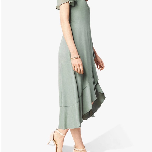 Oasis chiffon wrap dress khaki size UK6/US0 (John lewis) - Picture 3 of 7